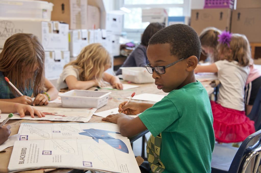 children working in classroom 